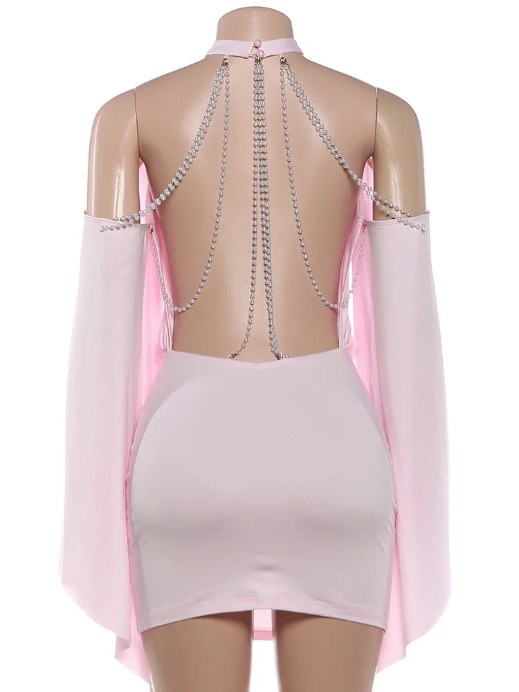 Pearl Chain Mini Dress