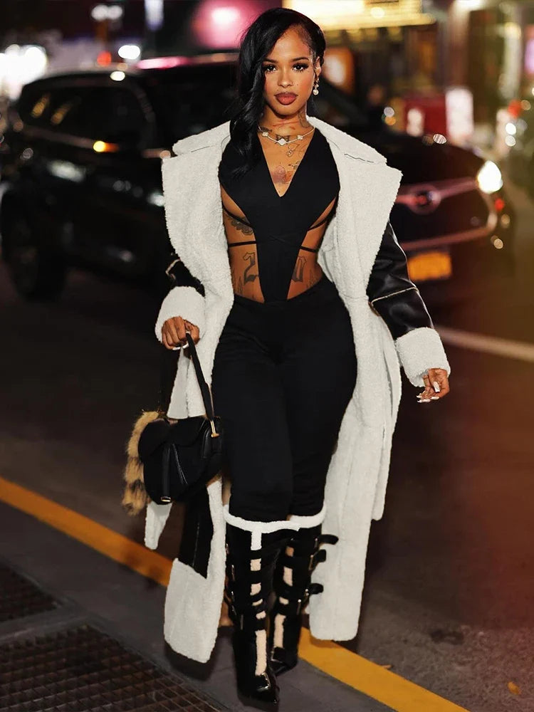 Faux Leather Trench Coat