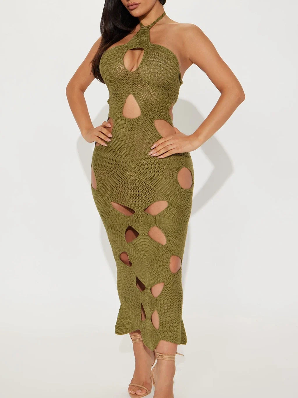 Coquette Crochet Midi Dress