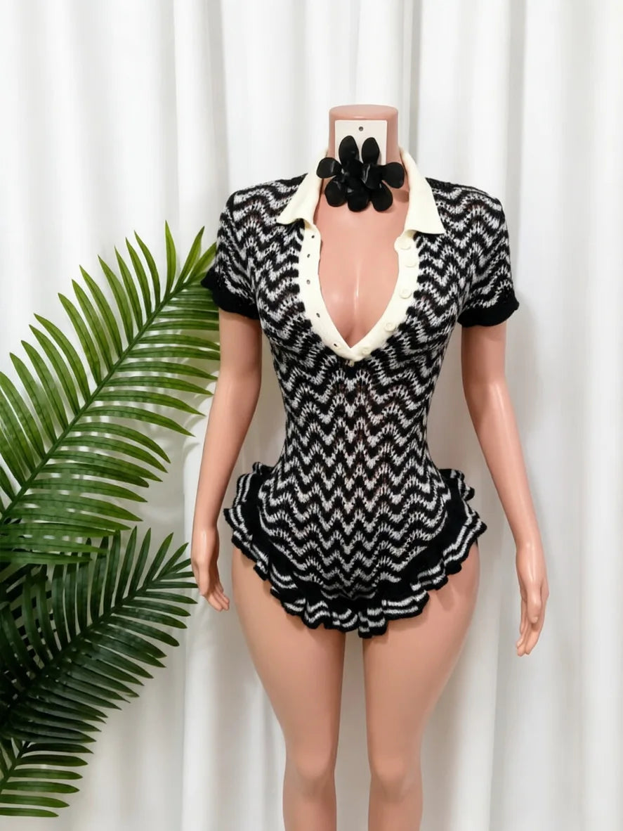 Esha Knit Ruffle Romper
