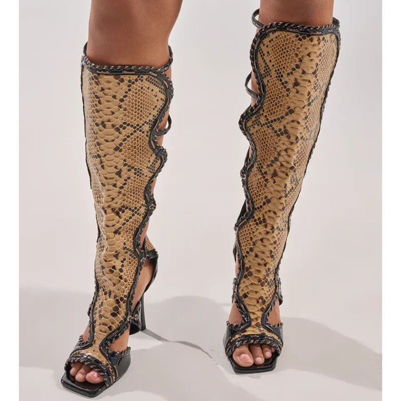 Gladiator Leather High Heels