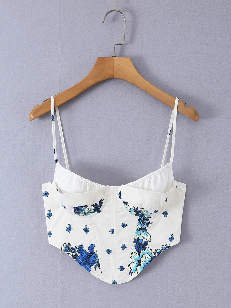 Boho Floral Corset Pants Set