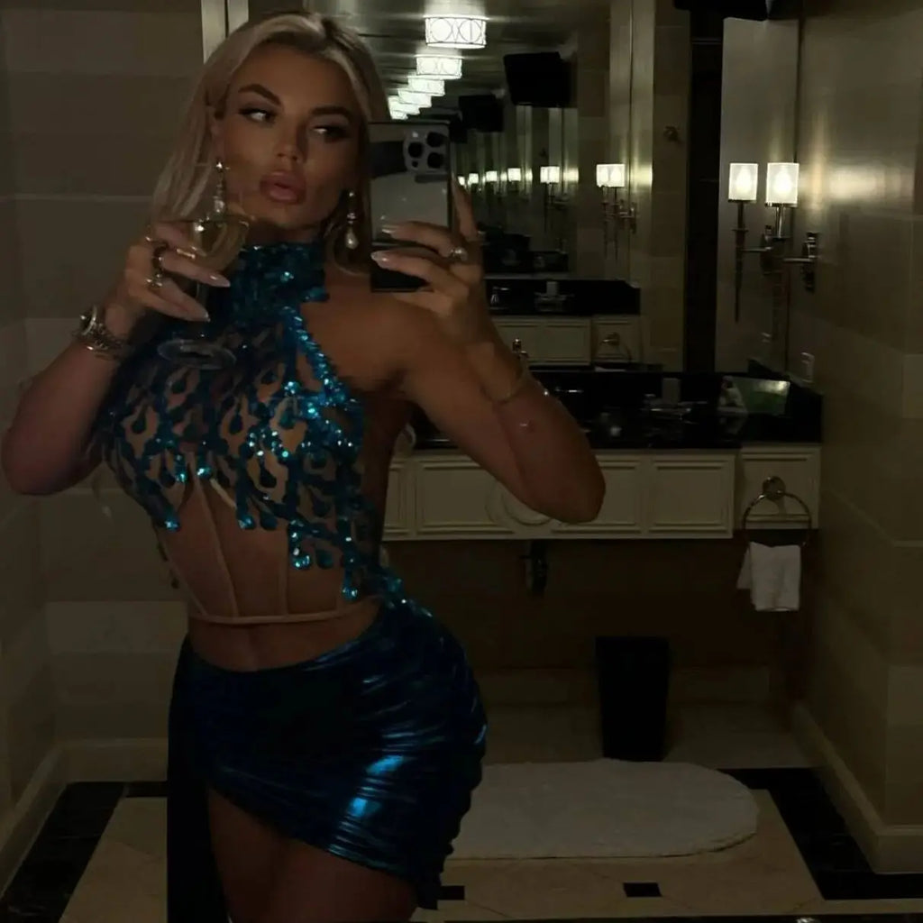 Katrina Sequins Skirt Set