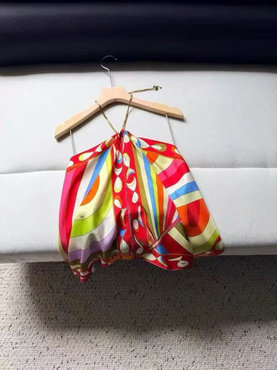 Asymmetrical Satin Tank Top