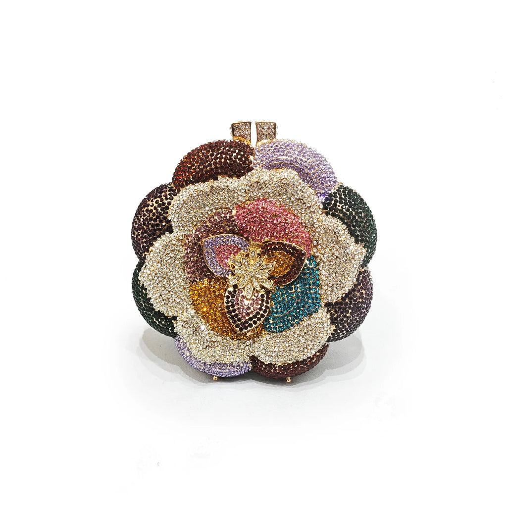 Floral Crystal Clutch Purse