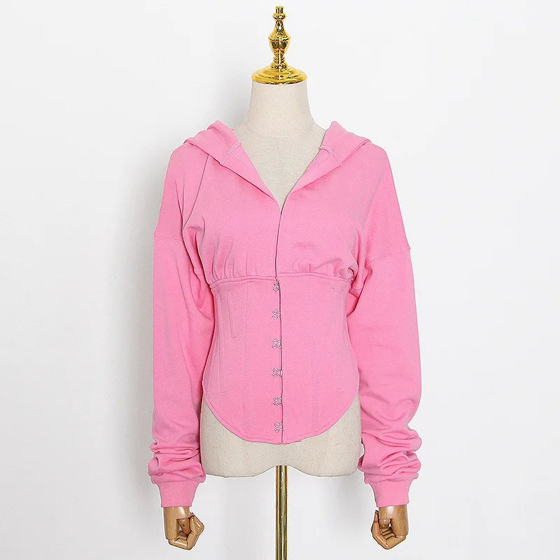 Hoodie Bandage Corset Jacket