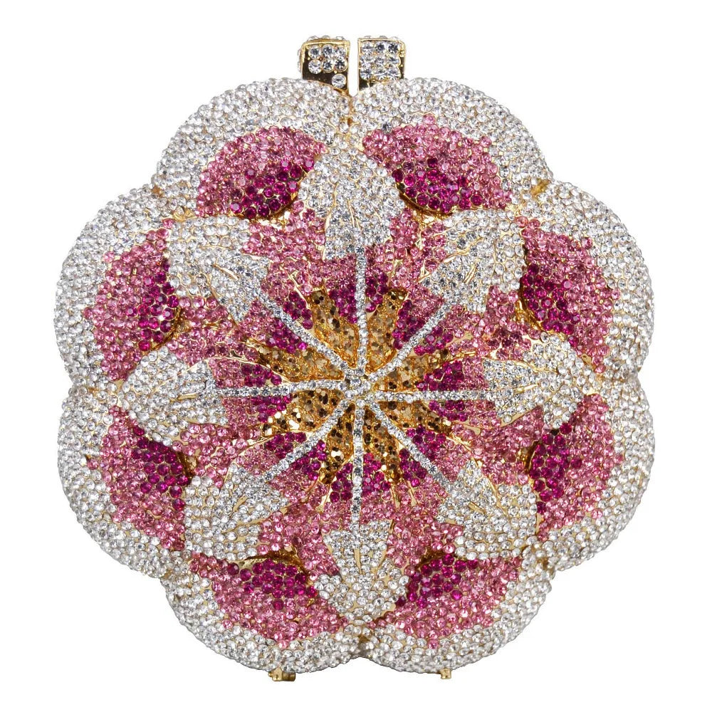 Floral Crystal Clutch Purse