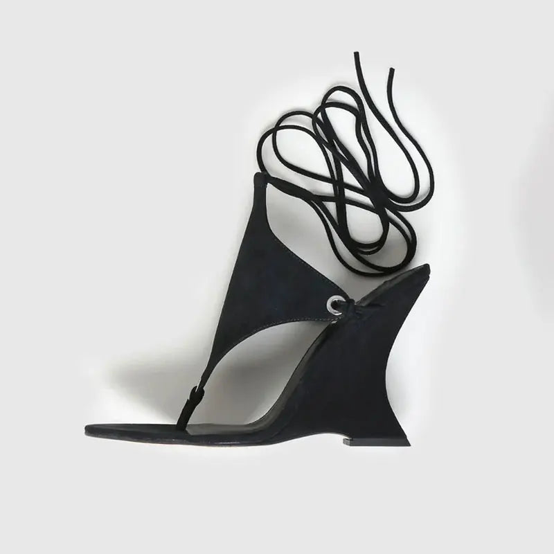 Ankle Strap Wedge High Heels
