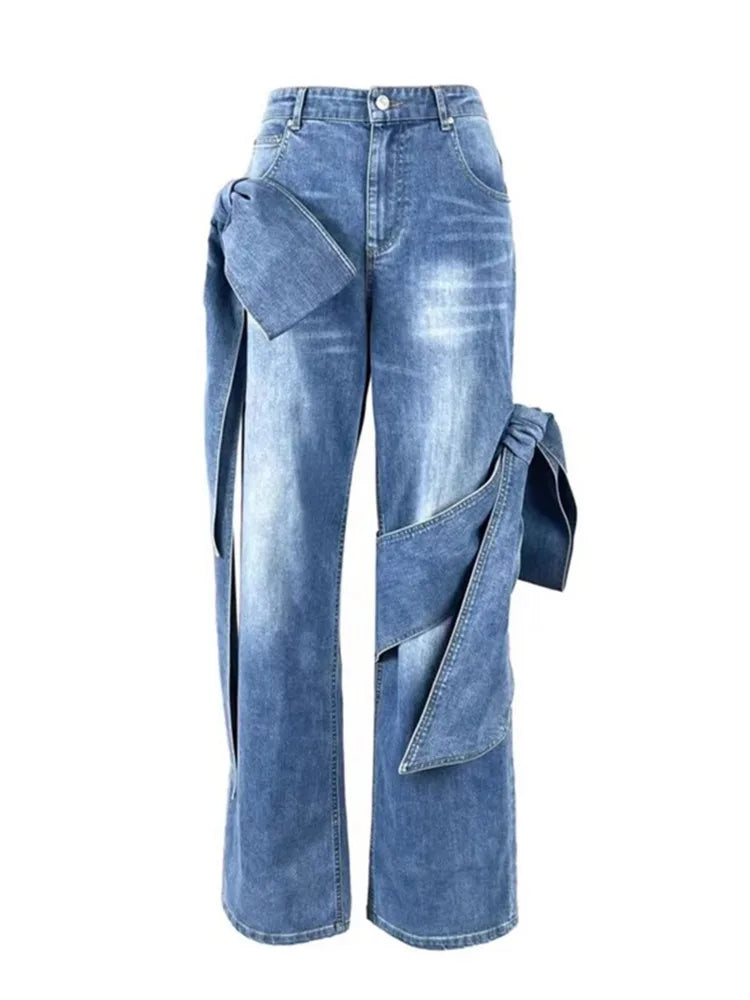 Bow Wrap Denim Set