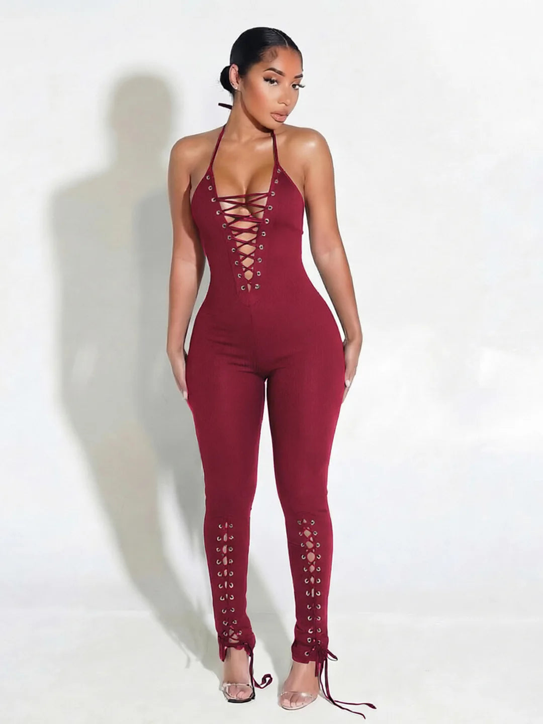 Olina Lace Up Jumpsuit