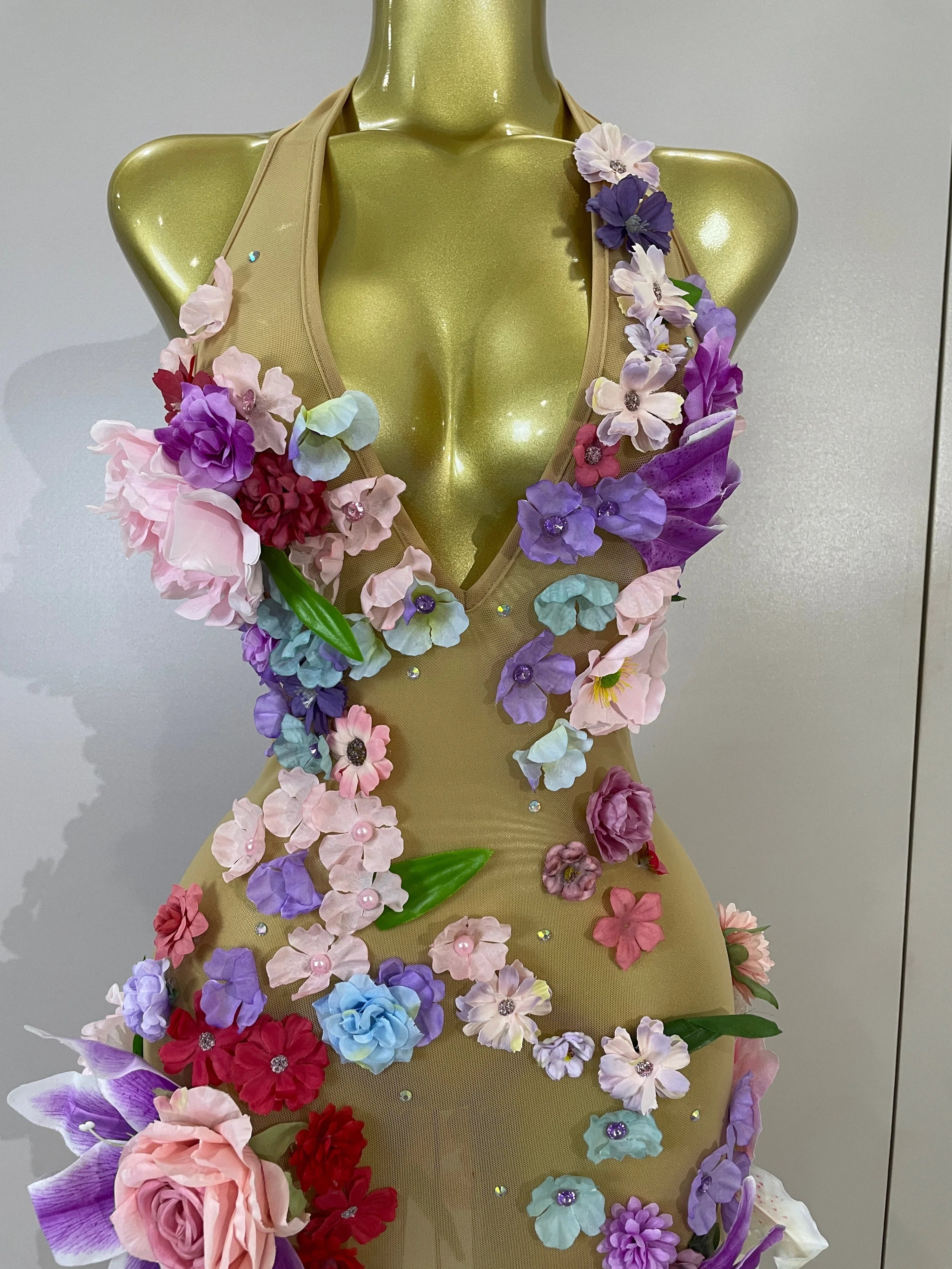 Luxe Flower Mesh Maxi Dress