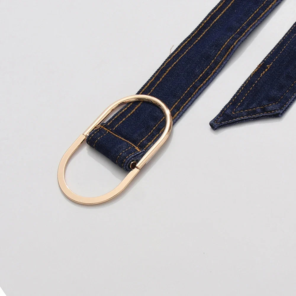 Belted Retro Denim Mini Dress