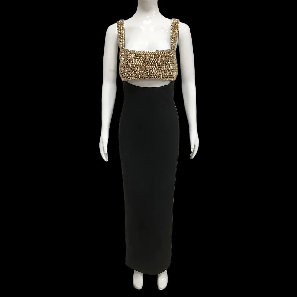 Pearls Embellished Bandage Dress
