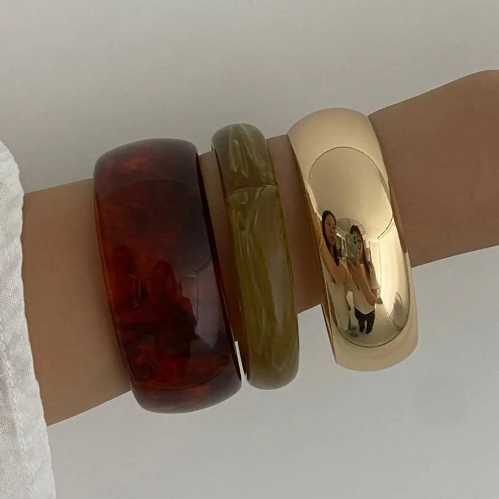 3pcs Boho Resin Bangle Bracelet