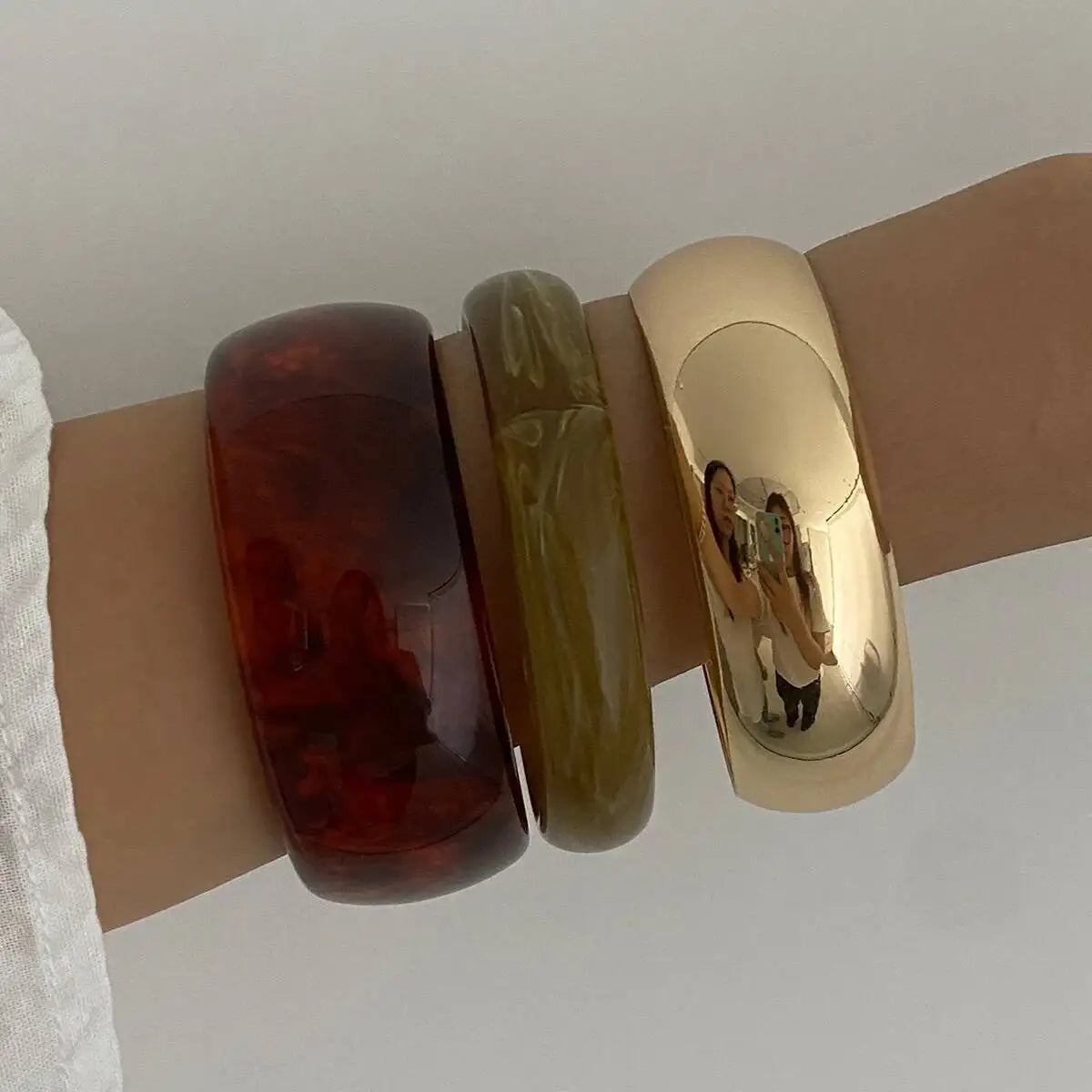 3pcs Boho Resin Bangle Bracelet