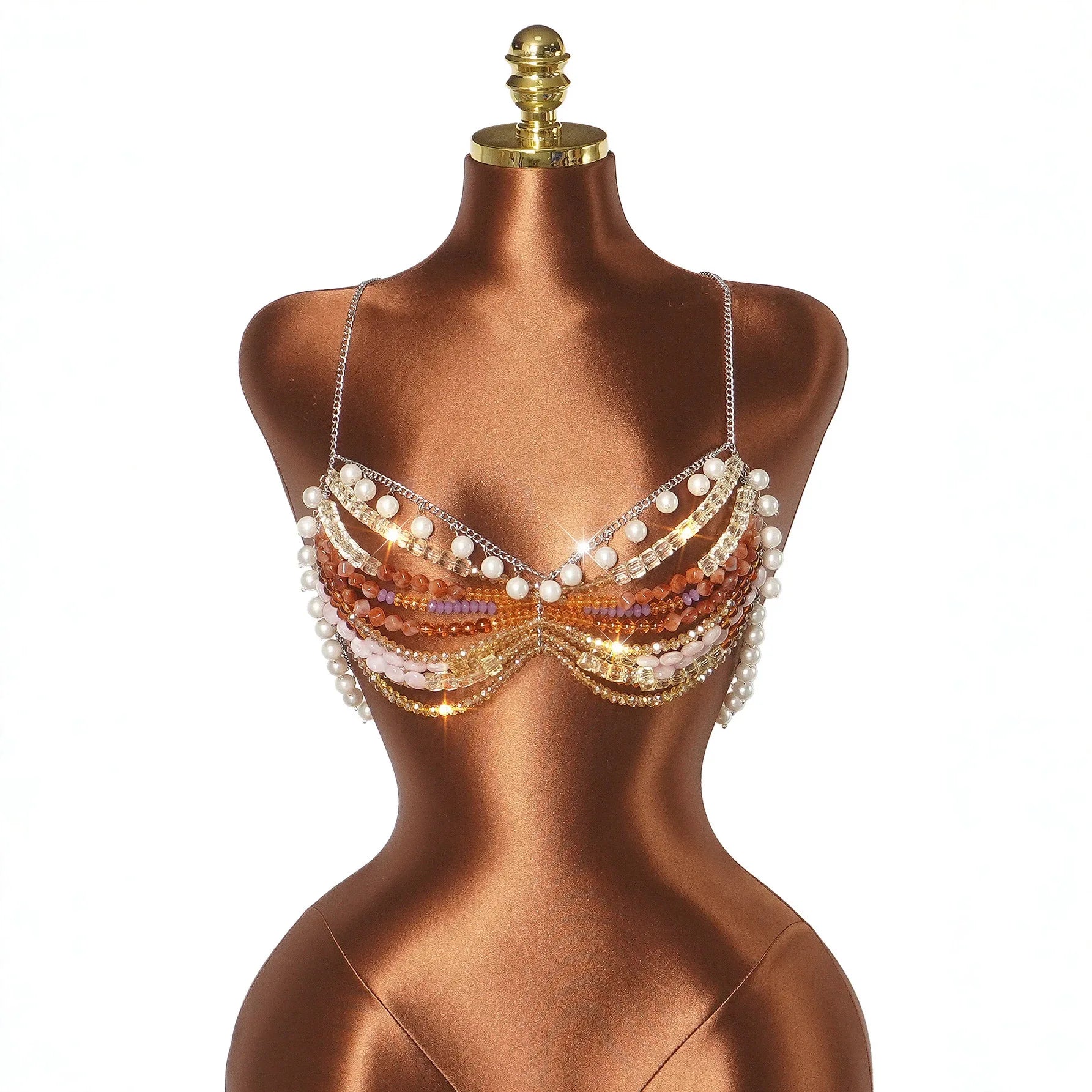 Beaded Pearl Bralette Top