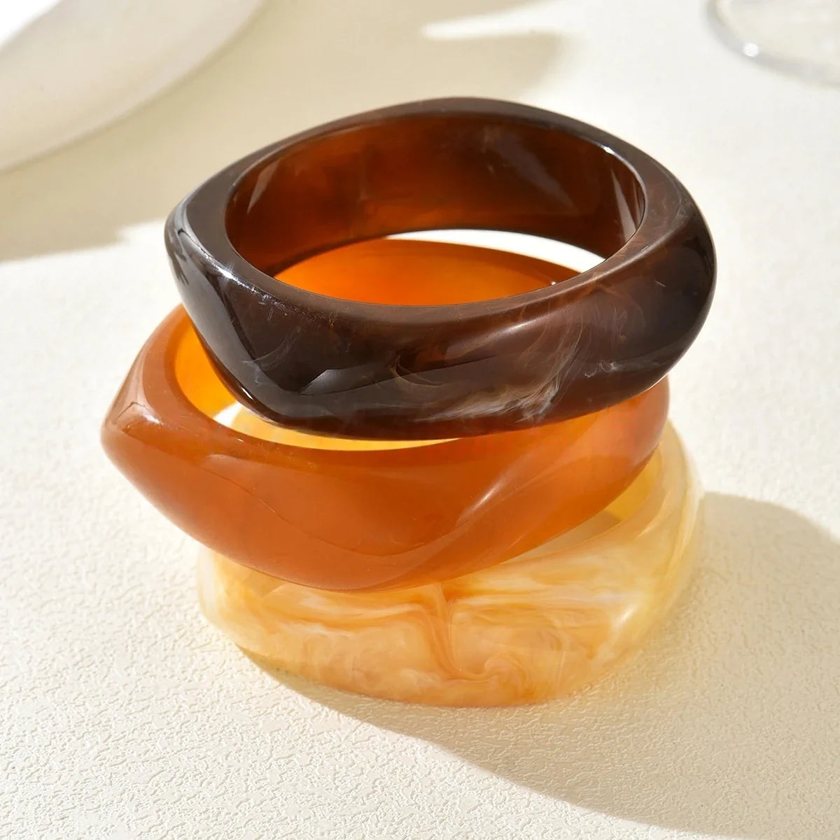 3Pcs Acrylic Chunky Bracelet