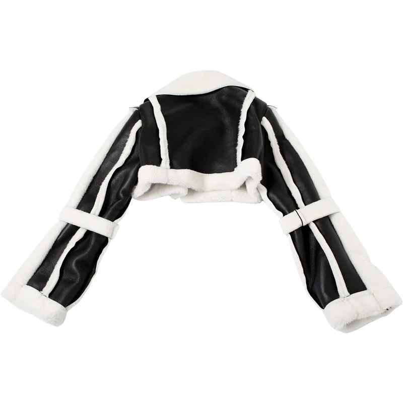 Fur Collar Crop Jacket