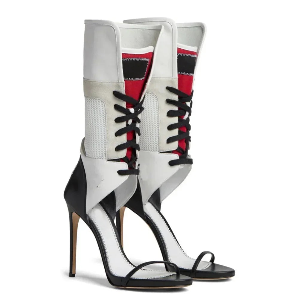 Cross Tied Belt High Heels