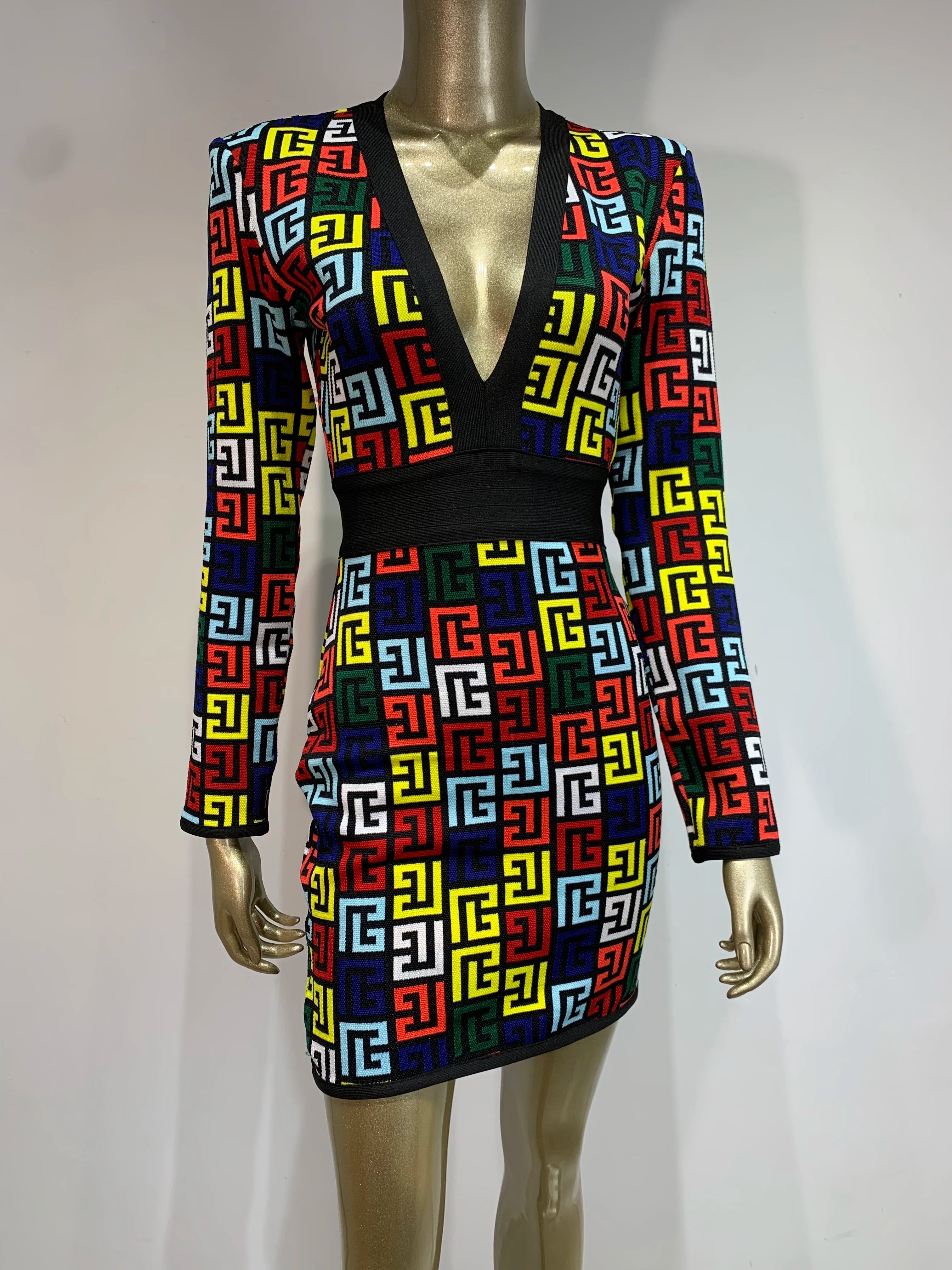 Luxe Jacquard Bandage Mini Dress
