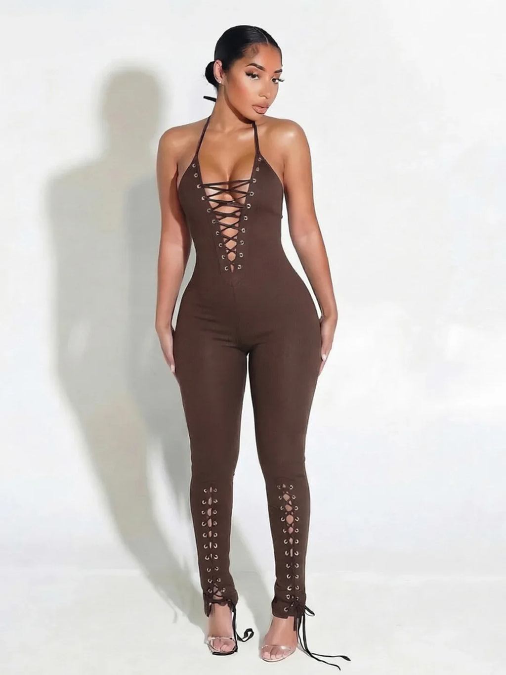 Olina Lace Up Jumpsuit