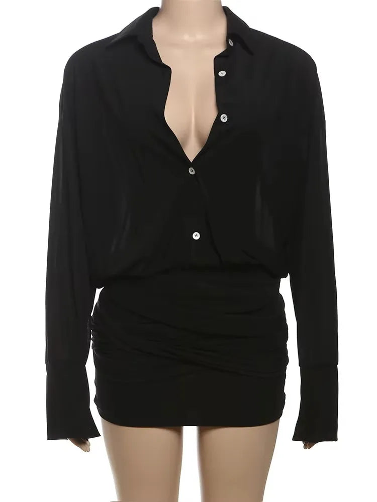 Amelia Sheer Shirt Mini Dress
