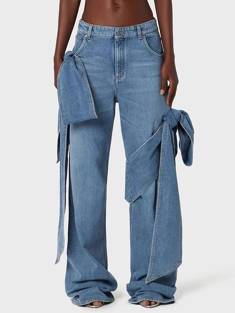 Bow Wrap Denim Set