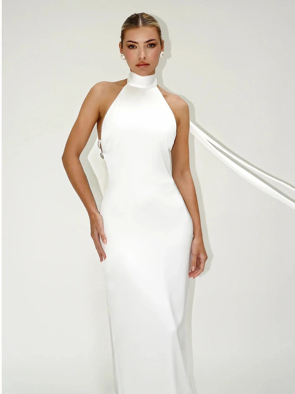 Pearl Backless Maxi Dress