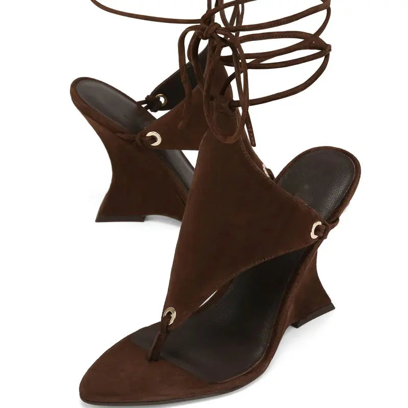 Ankle Strap Wedge High Heels