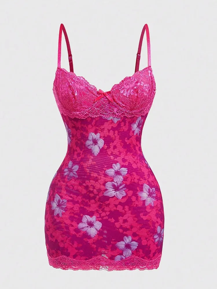 Floral Lace Mini Dress