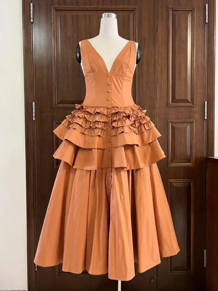 Jenae Puff Midi Dress
