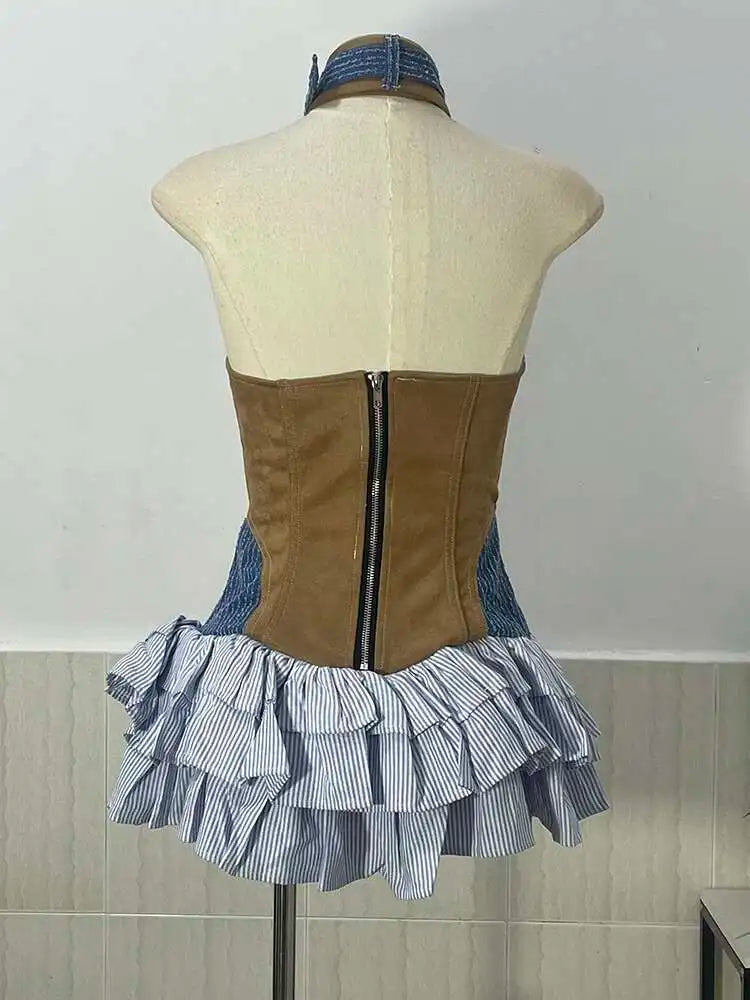 Ava Retro Rivet Mini Dress