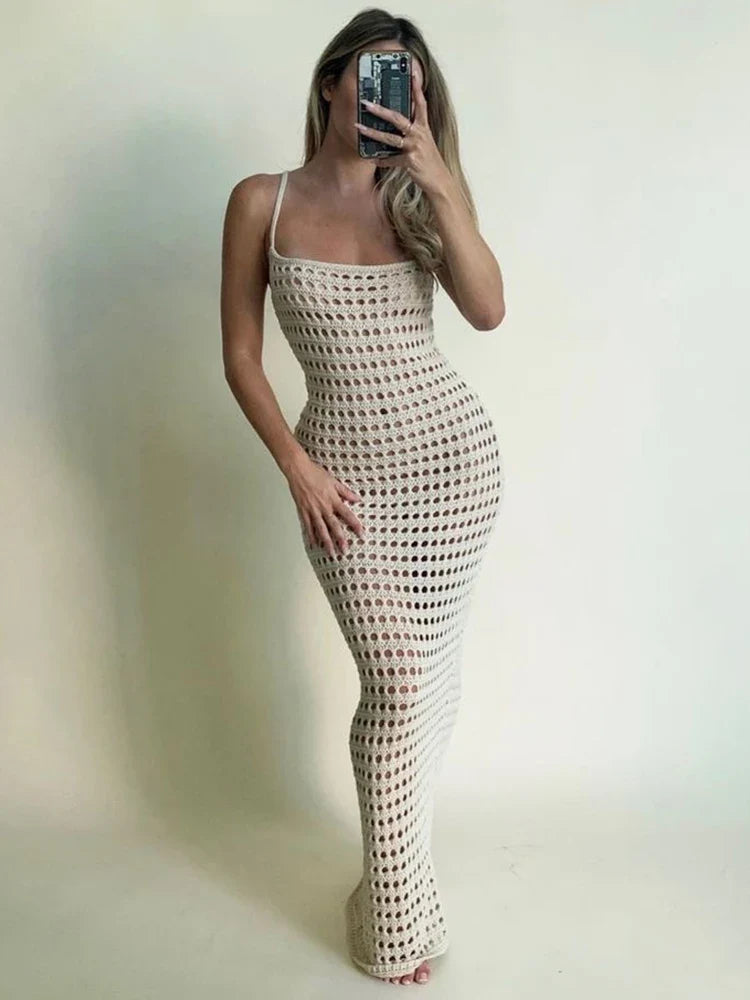Darlyne Crochet Knitted Maxi Dress
