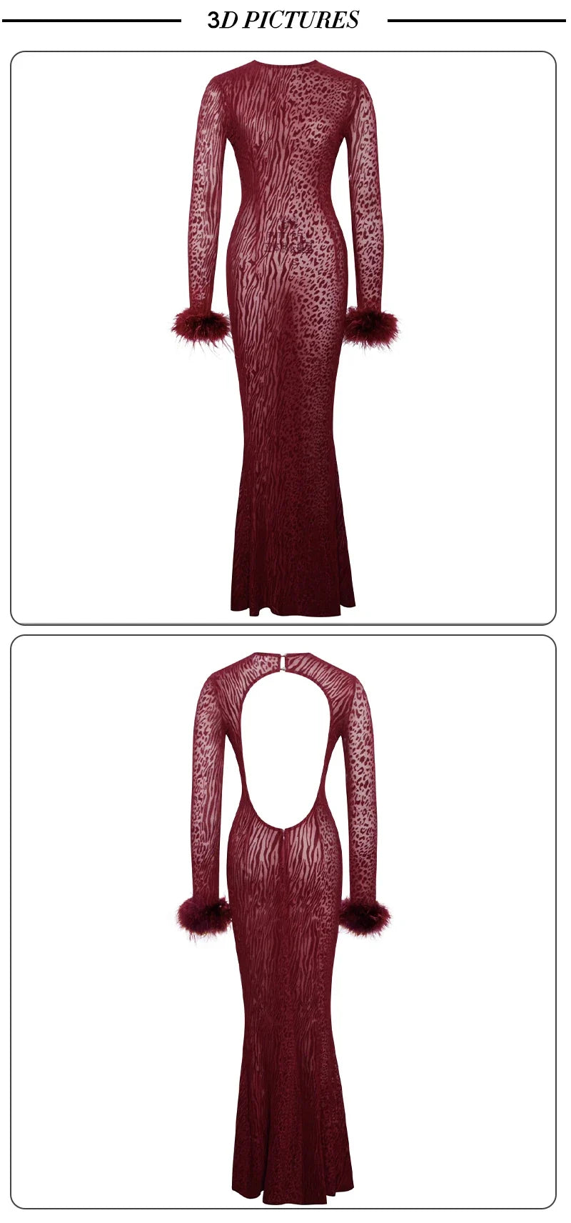 Jazmyne Leopard Feather Dress