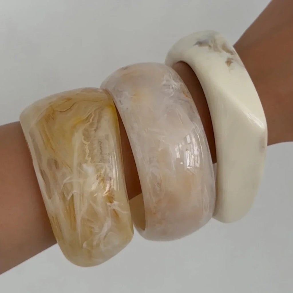 3Pcs Vintage Resin Bangle Bracelet