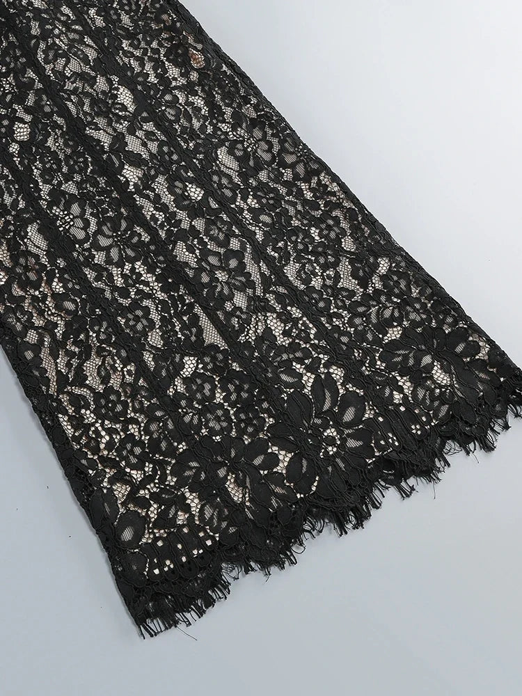 Floral Lace Bodycon Maxi Dress
