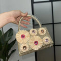 Flower Basket Straw Bucket Handbag