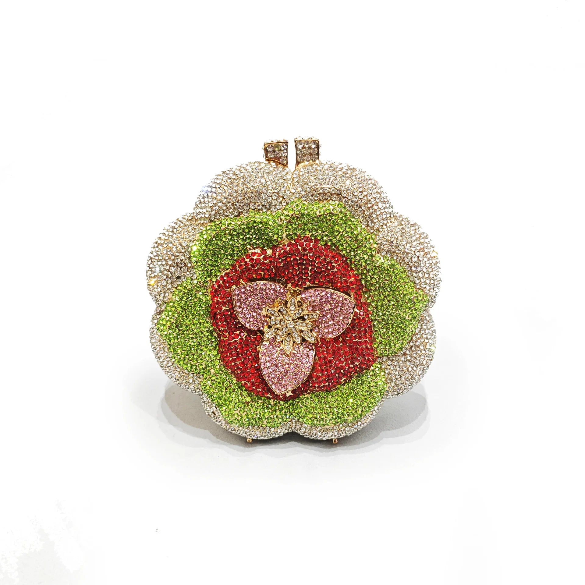 Floral Crystal Clutch Purse