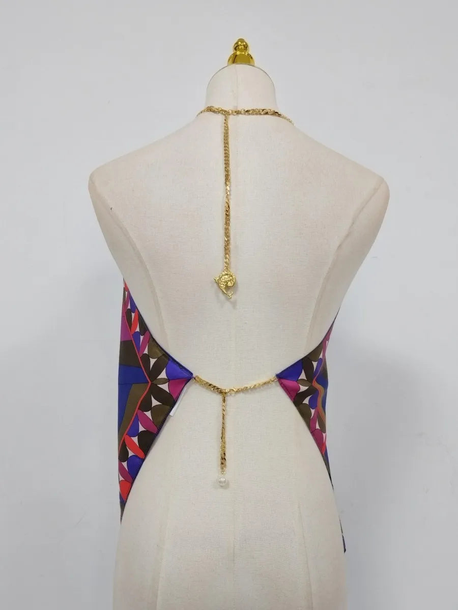 Asymmetrical Satin Tank Top