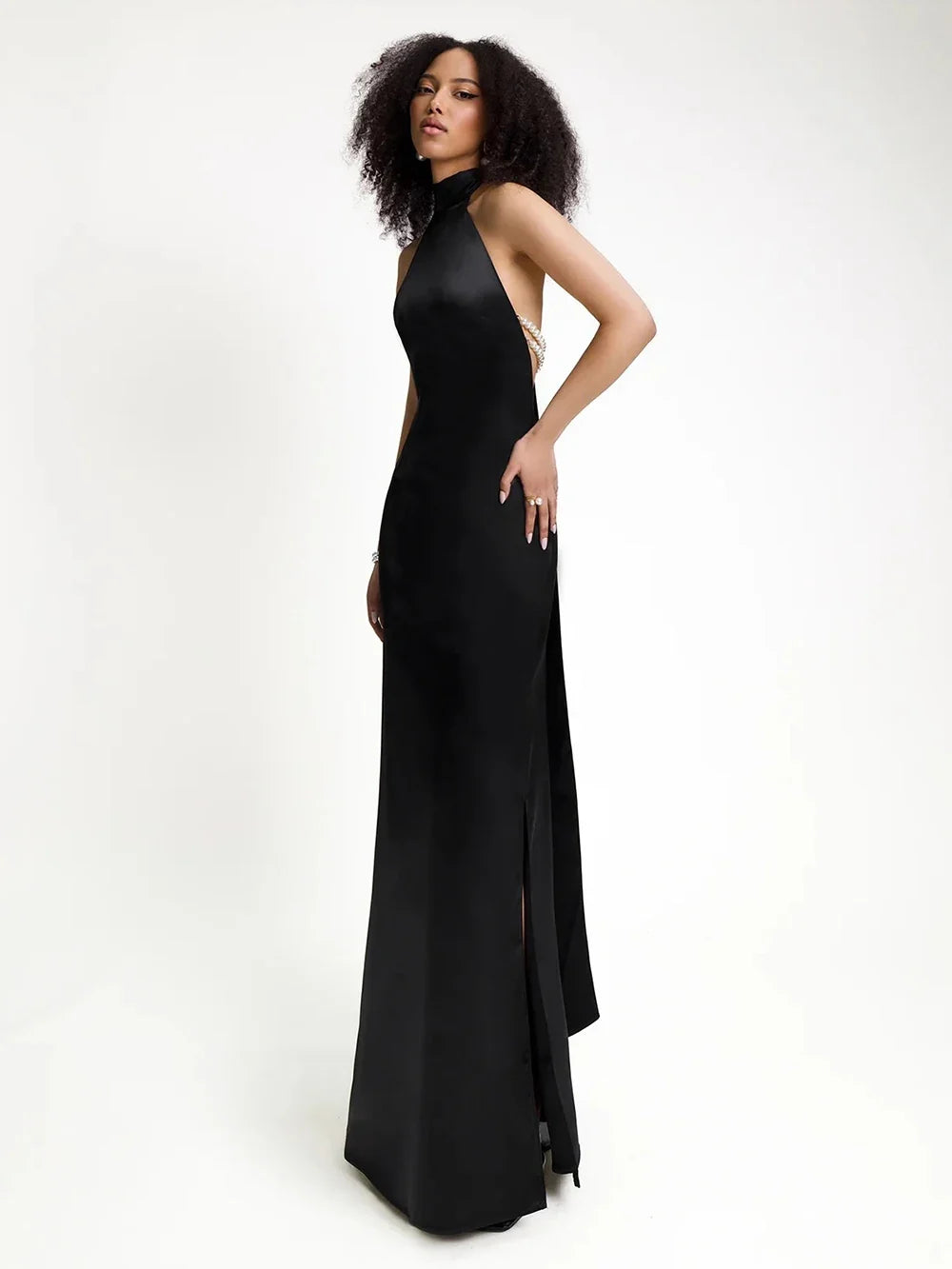 Pearl Backless Maxi Dress