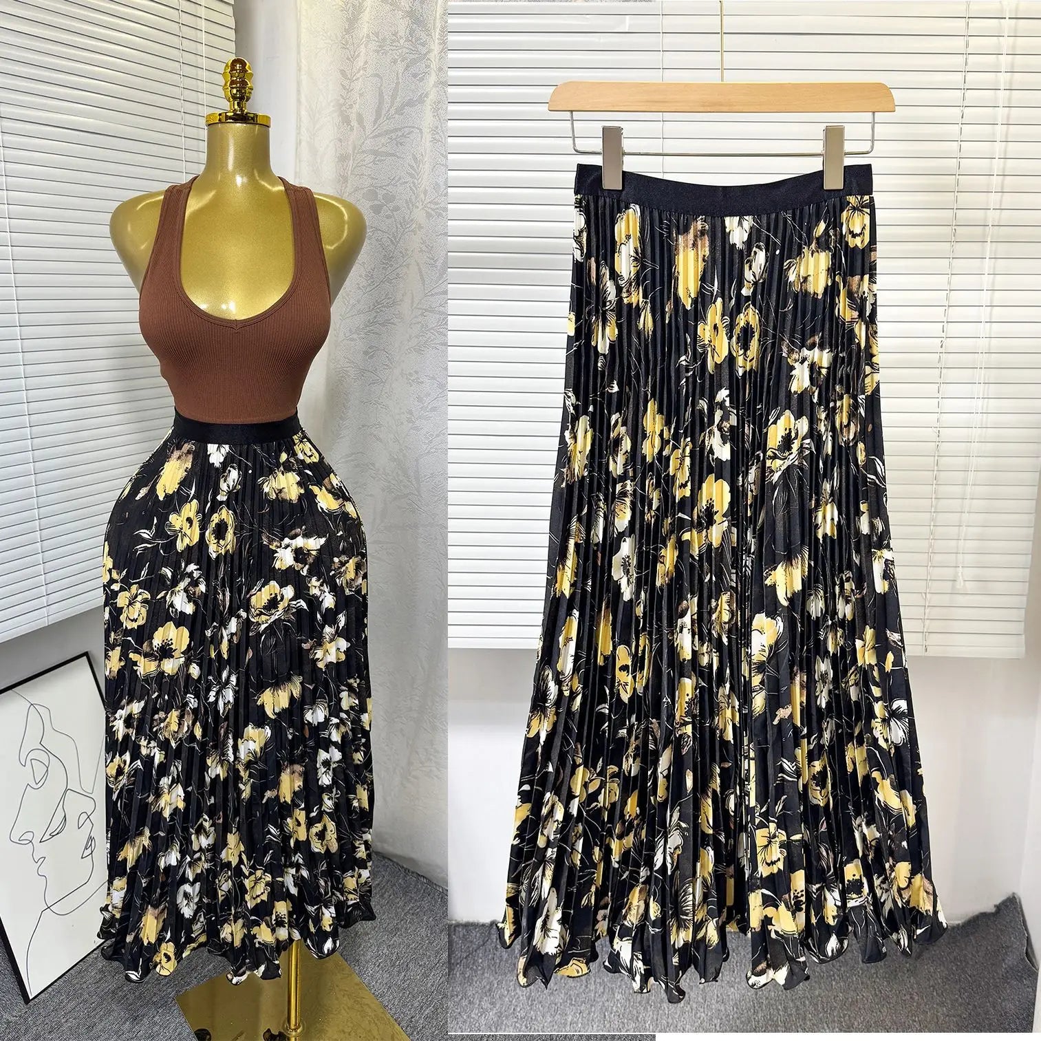 Kiana High Waist Skirt Set