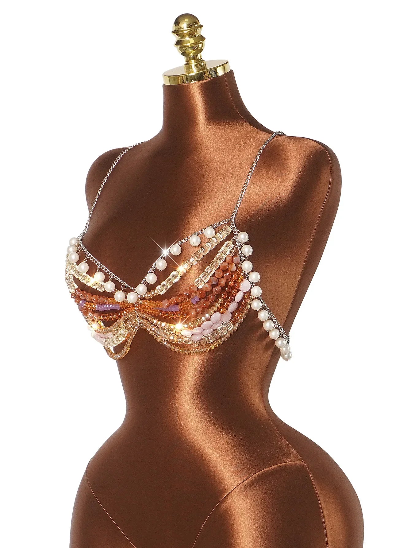Beaded Pearl Bralette Top