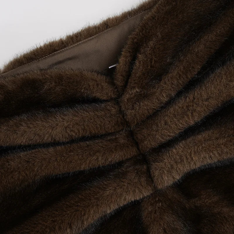Furry Pleated Mini Skirt