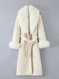 Fur Collar Elegant Trench Coat