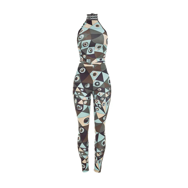 Geometric Print Pants Set