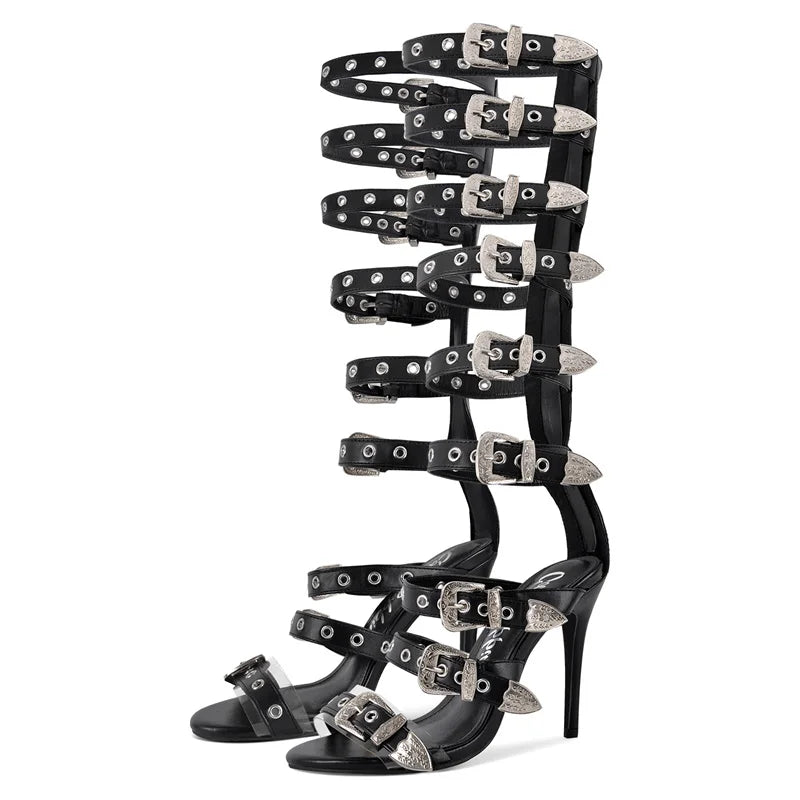 Buckle Stiletto Sandals