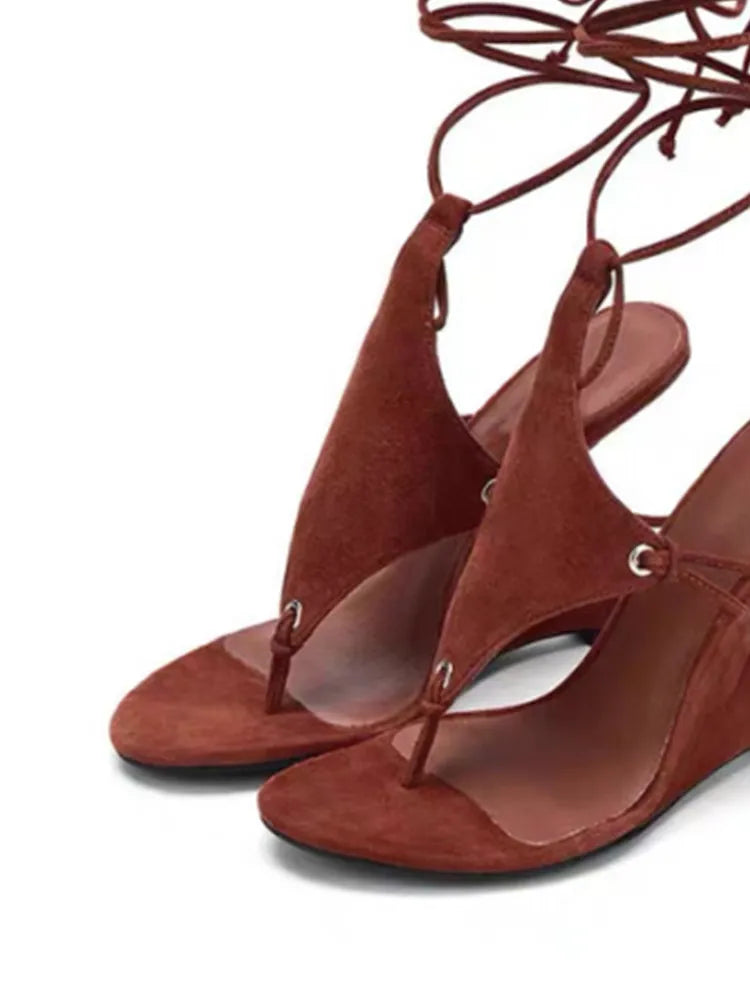 Ankle Strap Wedge High Heels