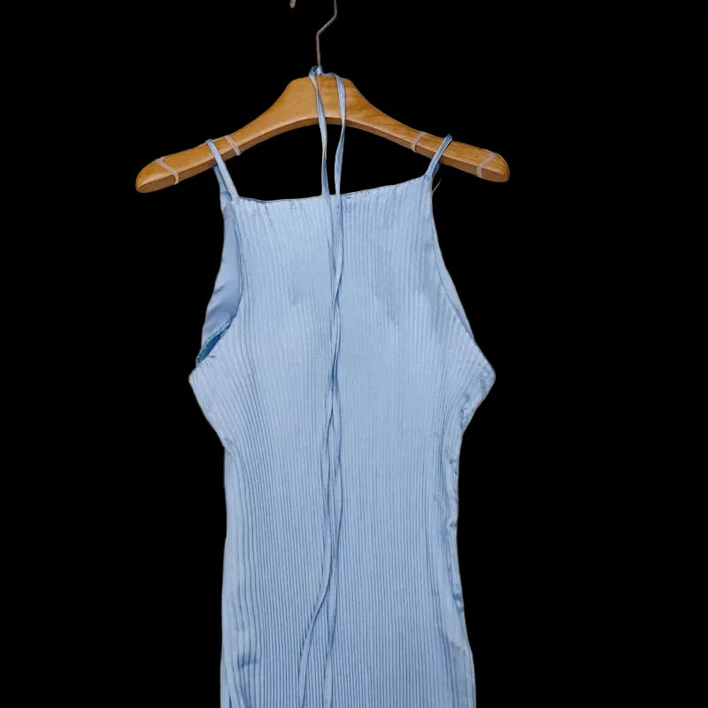Asymmetrical Rolled Hem Mid Dress