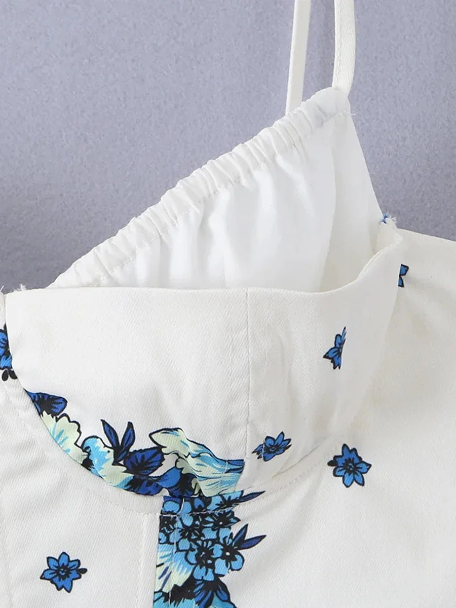 Boho Floral Corset Pants Set