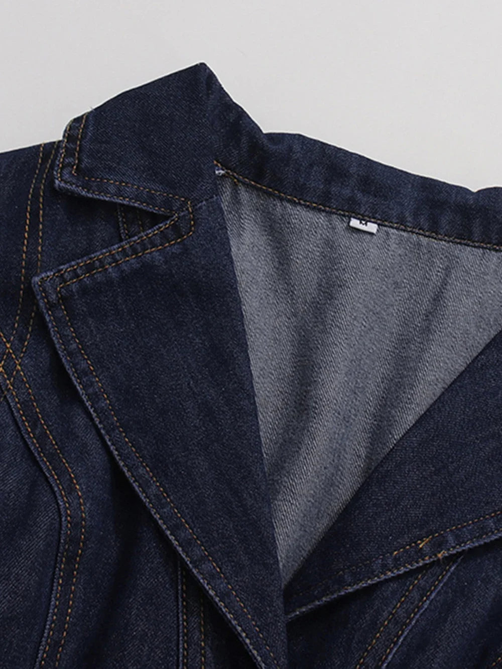 Belted Retro Denim Mini Dress